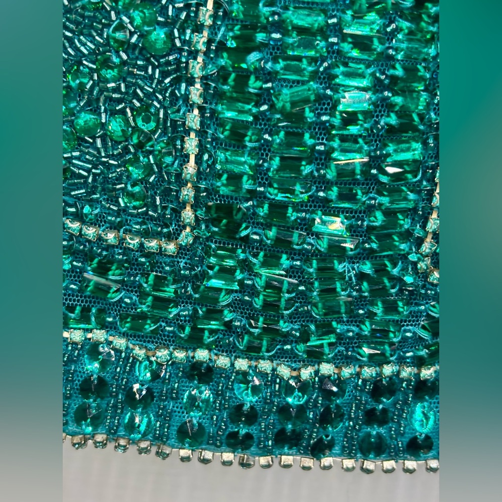 Sherri Hill size 2 emerald beaded cocktail dress - Picture 7 of 17
